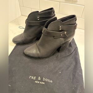 Rag & Bone Leather Ankle Booties - Black